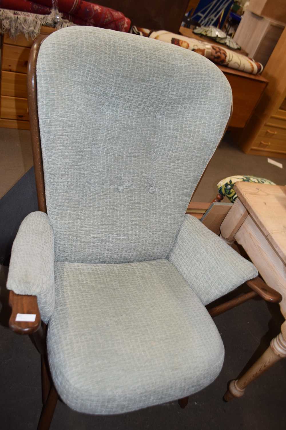 An upholstered easy chair
