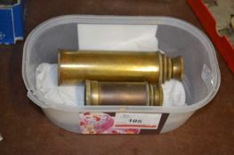 Two small brass telescopes, largest 30cm long, both unsigned (2)