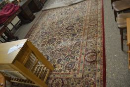 Modern Super Keshan rug decorated with a floral design on a pale background 275 x 366 cm