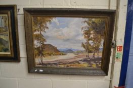 Mountainous landscape, signed, oil on canvas, framed