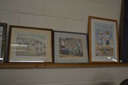 Three prints by Mary Grundy, framed and glazed