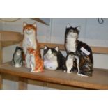 Collection of various Babbacombe pottery cats