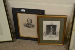 Horatio Nelson Interest: Monochrome French lithograph, portrait of Nelson, circa 1835, together with