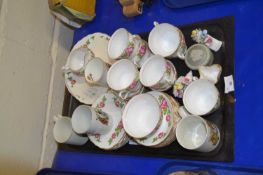 A tray containing Royal Vale tea ware and other assorted ceramics