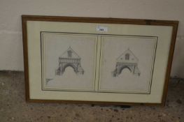 19th Century school framed pair of studies, views for the alteration of the east side of the