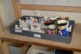 Collection of various crested china wares, miniature Toby jugs etc