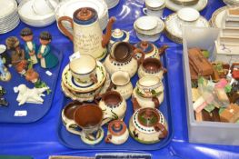 Collection of Torquay pottery wares to include a range of tea wares, jugs, small dishes etc
