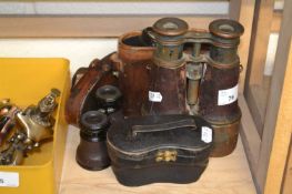 Mixed Lot: Three pairs of antique binoculars