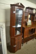 Two piece corner display cabinet