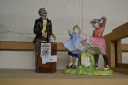 Royal Doulton figure The Auctioneer together with Royal Doulton figure group Milestone