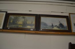 Two reproduction prints of landscapes, framed and glazed