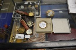 Box of various wrist and pocket watches