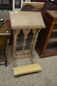 Antique light oak Church prayer kneeler with turned supports