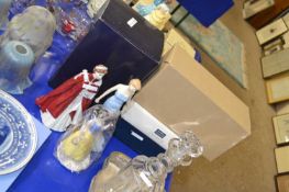 Mixed Lot: Royal Worcester figure The Queen's 80th Birthday, Royal Doulton Disney Princess and Royal