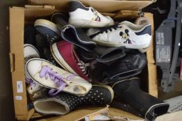 Quantity of assorted shoes to include Wellington boots and Converse style trainers