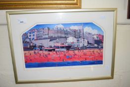 Brian Lewis, Lifeboat,Cromer Beach,coloured print, No 25 of 500, signed in pencil, framed and