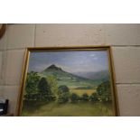Oil on board landscape scene title Verso of Skirrid, Herefordshire by Tony Gomme