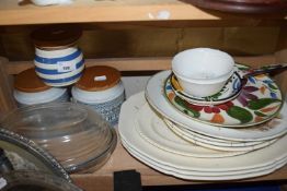 Pair of Hornsea sugar and coffee containers together with other plates and dishes