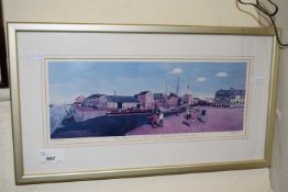 Brian Lewis, The Planning Meeting, Purfleet, Kings Lynn, coloured print, No 22 of 500, signed in