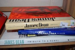 A small collection of James Dean interest books, to include: - James Dean: Tribute to a Rebel -