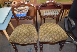 Pair of Victorian dining chairs