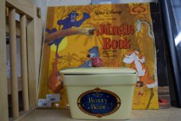 A mixed lot of Disney collectables, to include: - Songs from the Jungle Book 12" vinyl LP (HMA