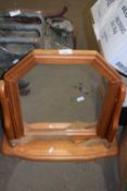 Pine framed dressing table mirror