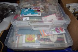Two boxes of assorted crafting materials