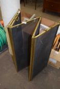 Five fold brass framed fire screen