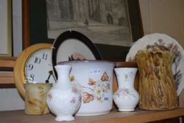 Mixed Lot: Ceramics, vases, a clock etc