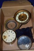 Box of assorted clock parts