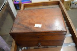 Mahogany sewing box with single drawer below