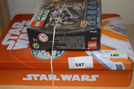 A mixed lot of Star Wars memorabilia, to include: - A retired Lego Microfighters Series 5 75193