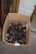 Box of assorted door knobs and fittings