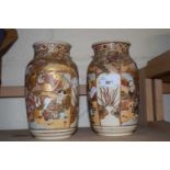 Pair of Japanese Kutani style vases