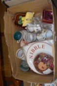 Quantity of assorted ceramics and glass to include tea and coffee wares, glass lampshades etc