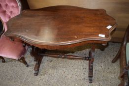 19TH CENTURY SIMULATED ROSEWOOD CENTRE TABLE WITH TURNED CENTRAL STRETCHER