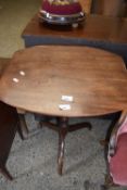 19th Century mahogany wine table with turned column and tripod base, top 54cm wide