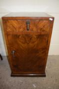 ART DECO STYLE WALNUT VENEERED BEDSIDE CABINET