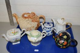 MIXED LOT OF VARIOUS DECORATED TEA POTS