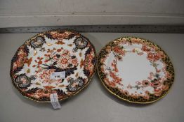 TWO CROWN DERBY IMARI DECORATED PLATES