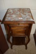 EARLY 20TH CENTURY MARBLE TOPPED BEDSIDE CABINET