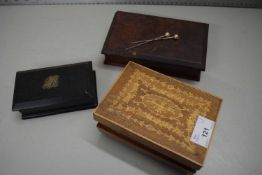MIXED LOT - INLAID JEWELLERY BOX AND OTHER ITEMS
