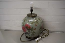 MODERN PORCELAIN FLORAL DECORATED TABLE LAMP