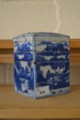 CHINESE BLUE AND WHITE INK STAND (A/F)