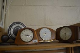 THREE METAMEC MID-20TH CENTURY MANTEL CLOCKS AND ANOTHER (4)