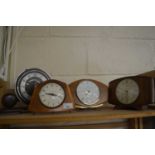 THREE METAMEC MID-20TH CENTURY MANTEL CLOCKS AND ANOTHER (4)