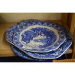 COPELAND SPODE ITALIAN SERVING PLATE TOGETHER WITH A RECTANGULAR DISH AND ANOTHER SIMILAR (3)