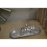 EPNS BREAKFAST SET OF TWO PRESERVE DISHES AND A SMALL TOAST RACK