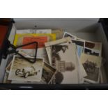 FILE OF ASSORTED POSTCARDS AND VINTAGE PHOTOGRAPHS